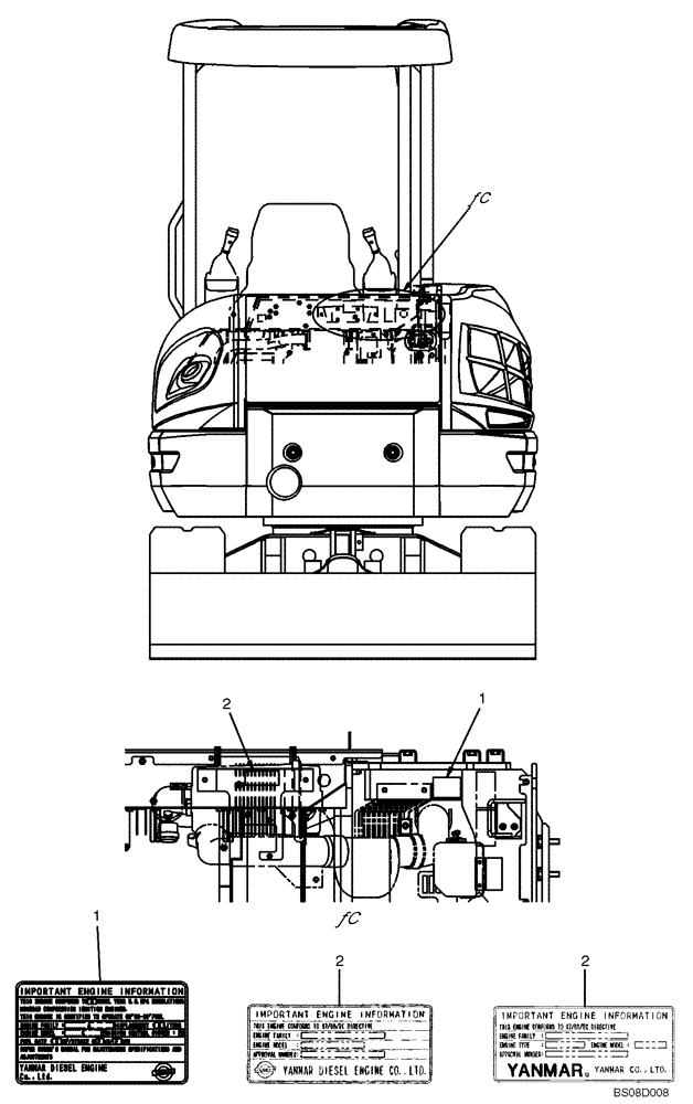 Схема запчастей Case CX50B - (06-003[00]) - NAME PLATE INSTALLATION (PW22T00123F1) NAME-PLATE