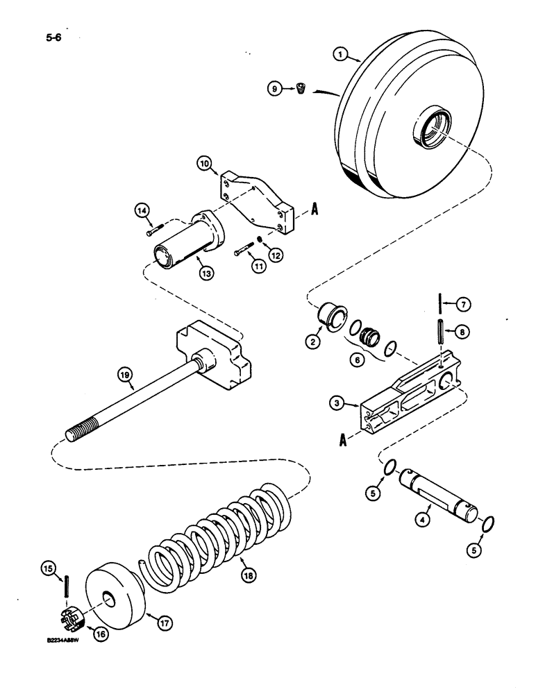 Схема запчастей Case 1187C - (5-06) - TRACK ADJUSTER AND IDLER (11) - TRACKS/STEERING