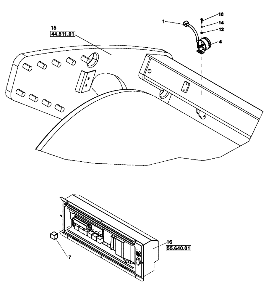 Схема запчастей Case DV213 - (55.408.01) - BACK UP ALARM HORN (GROUP 415-ND131539) (55) - ELECTRICAL SYSTEMS