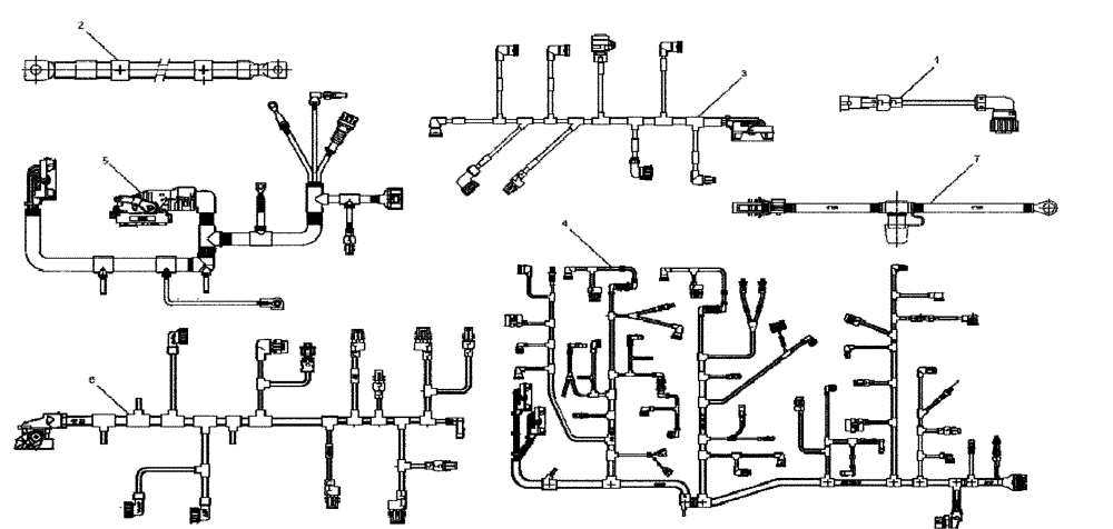 Схема запчастей Case 340B - (67A00002135[001]) - WIRE HARNESS, FRAME (P.I.N.HHD0340BN7PG58147 AND AFTER) (84281500) (13) - Electrical System / Decals