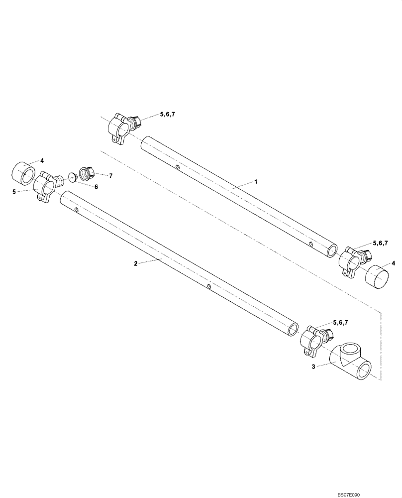 Схема запчастей Case DV204 - (12-56-1/4[01]) - DRUM SPRINKLIK SYSTEM (56-1/4) (09) - CHASSIS/ATTACHMENTS