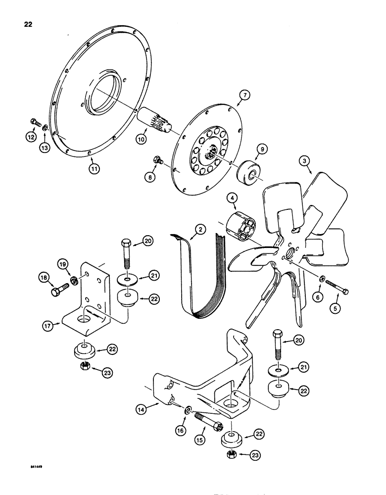 Схема запчастей Case 880D - (022) - ENGINE MOUNTING AND ADAPTING PARTS (01) - ENGINE