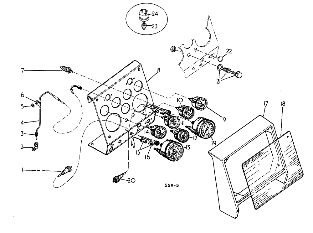 Схема запчастей Case 3400 - (095) - INSTRUMENT PANEL & GAUGES (55) - ELECTRICAL SYSTEMS