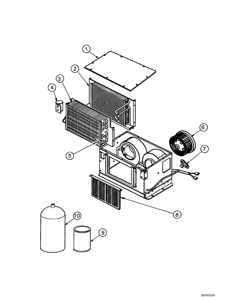 Схема запчастей Case 865 - (09.47A[00]) - AIR CONDITIONING - EVAPORATOR MOUNTING (SN N4AF04006 - ) (09) - CHASSIS