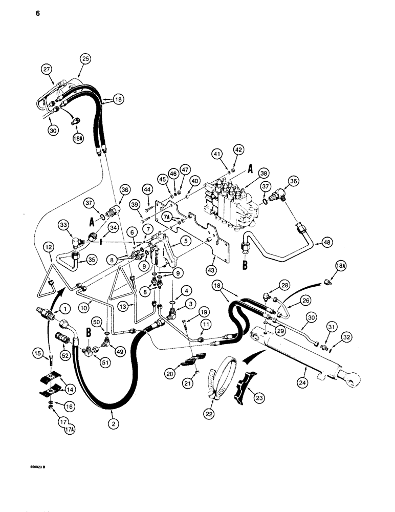 Схема запчастей Case 35WL - (06) - STABILIZER CYLINDER HYDRAULIC CIRCUIT 