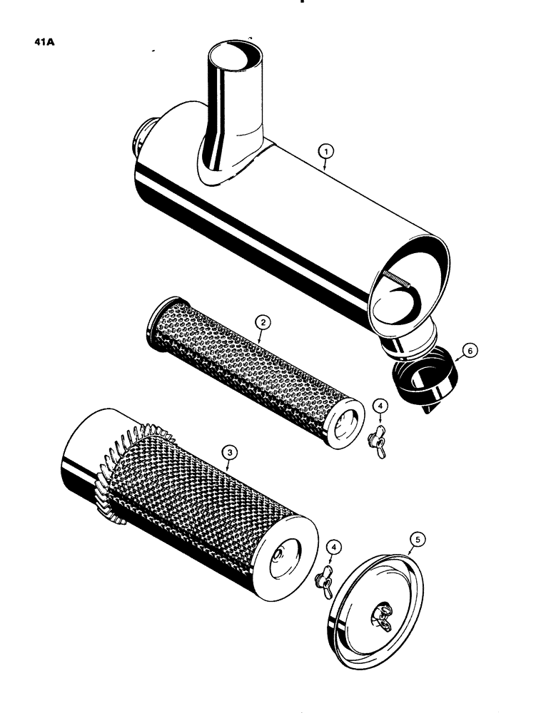 Схема запчастей Case 450B - (041A) - D83962 AIR CLEANER (01) - ENGINE