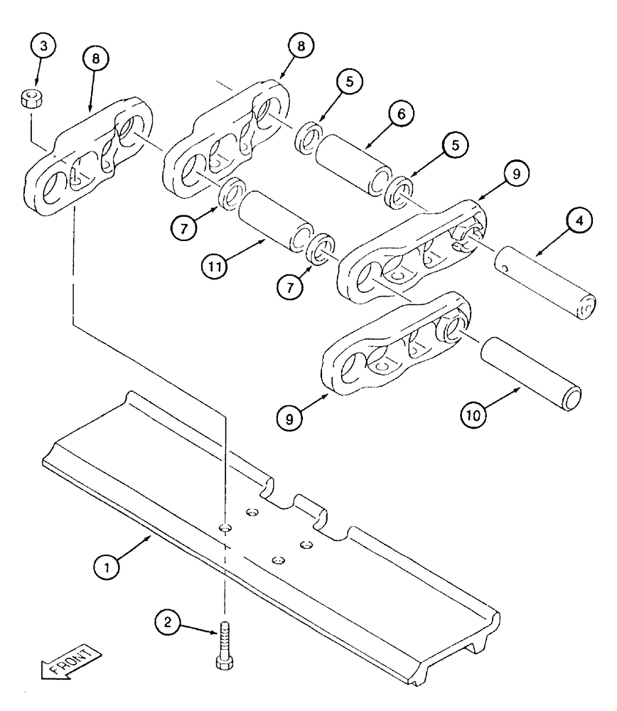 Схема запчастей Case 9050B - (5-008) - TRACK CHAIN AND SHOES, TIMBER KING MODELS (05) - STEERING