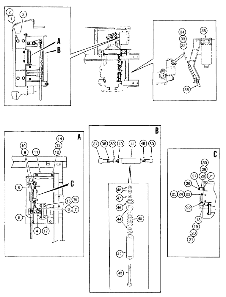 Схема запчастей Case 9050B - (3-006) - THROTTLE AND FUEL SHUTOFF CONTROLS (03) - FUEL SYSTEM