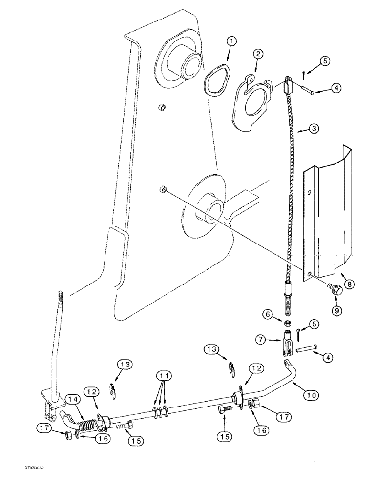 Схема запчастей Case 580L - (9-008) - LOADER SELF-LEVELING CONTROL (09) - CHASSIS/ATTACHMENTS