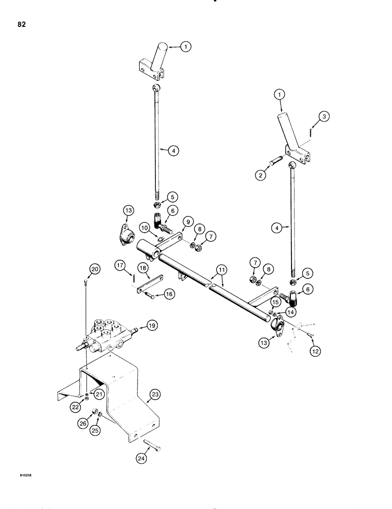 Схема запчастей Case 1816C - (082) - LOADER LIFT AND BUCKET CONTROLS (08) - HYDRAULICS