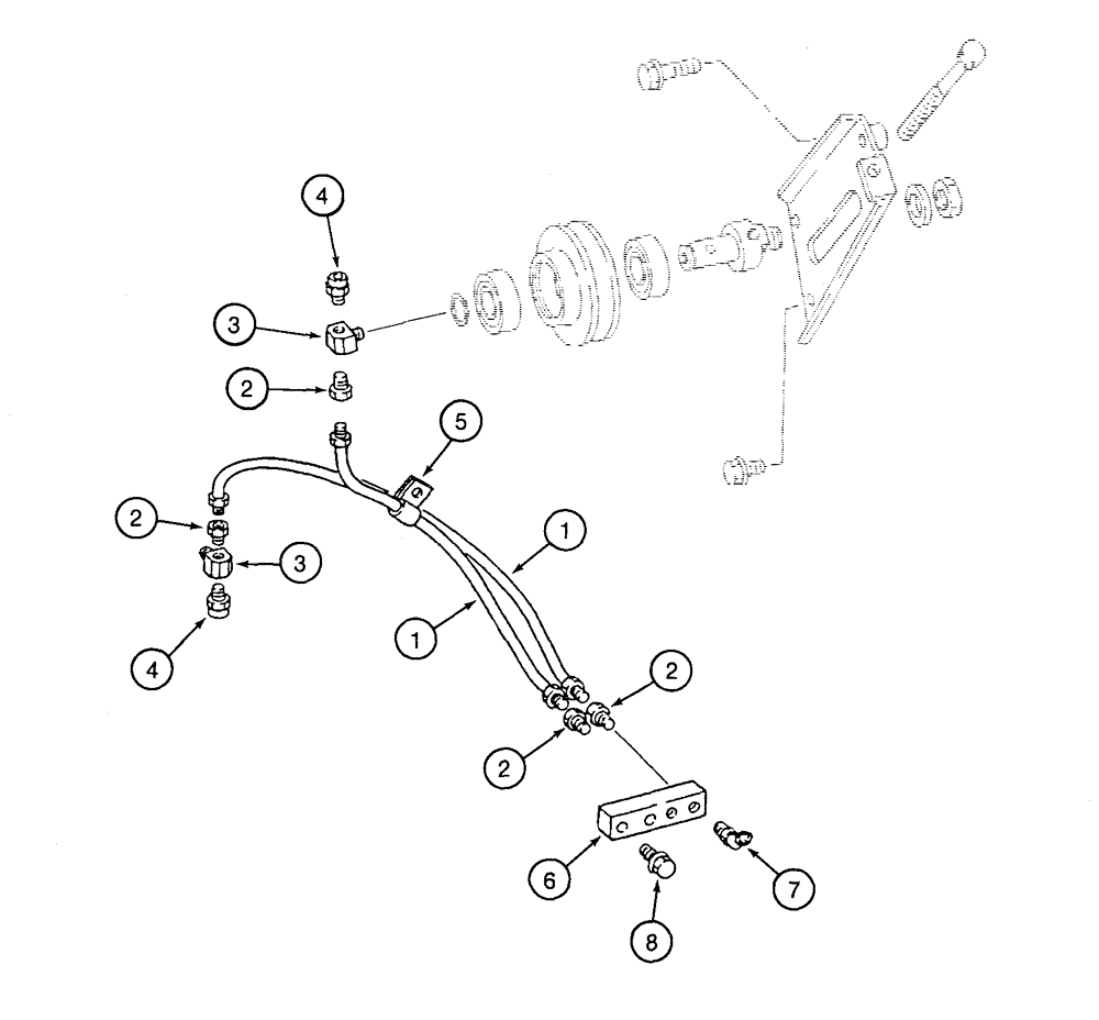 Схема запчастей Case 9060 - (2-14) - FAN LUBE LINES (02) - ENGINE