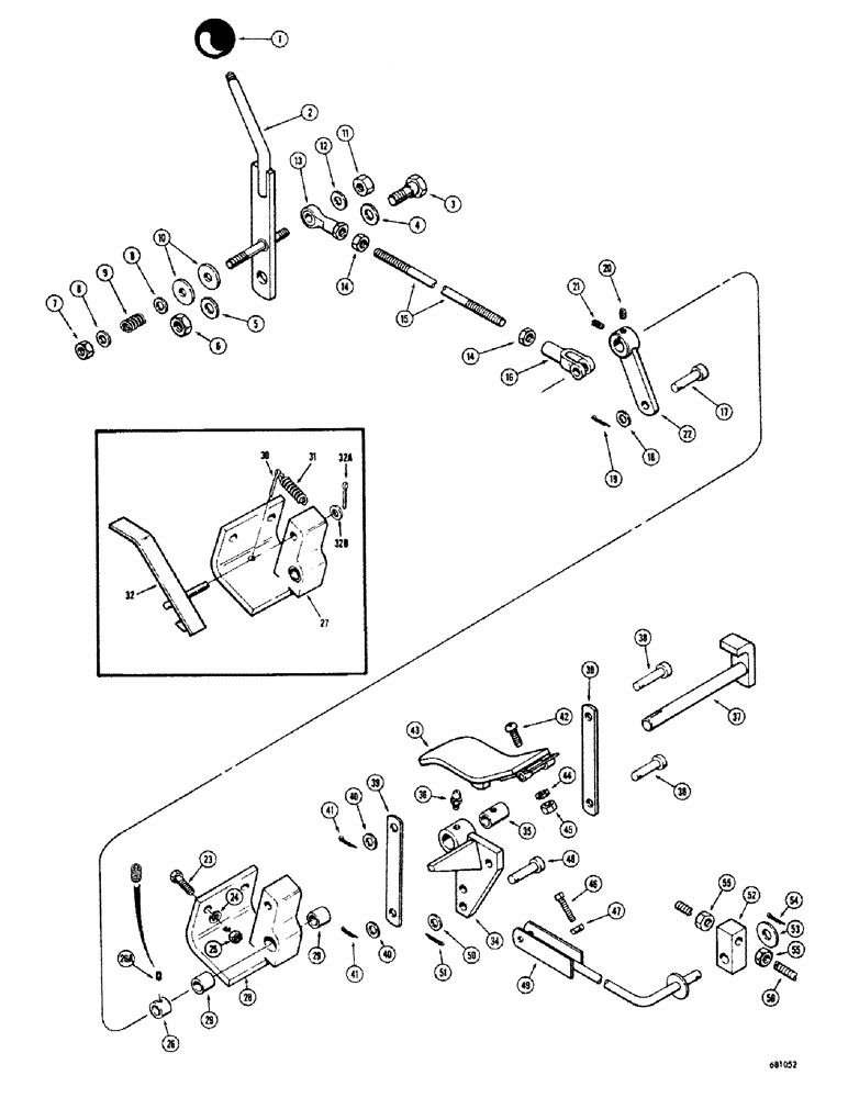 Схема запчастей Case 680CK - (084) - THROTTLE CONTROL LINKAGE (10) - ENGINE