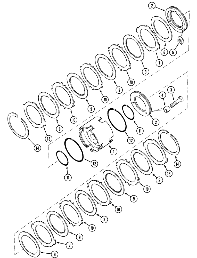 Схема запчастей Case 380B - (6-18) - SPEED TRANSMISSION - FORWARD AND REVERSE CLUTCH (06) - POWER TRAIN