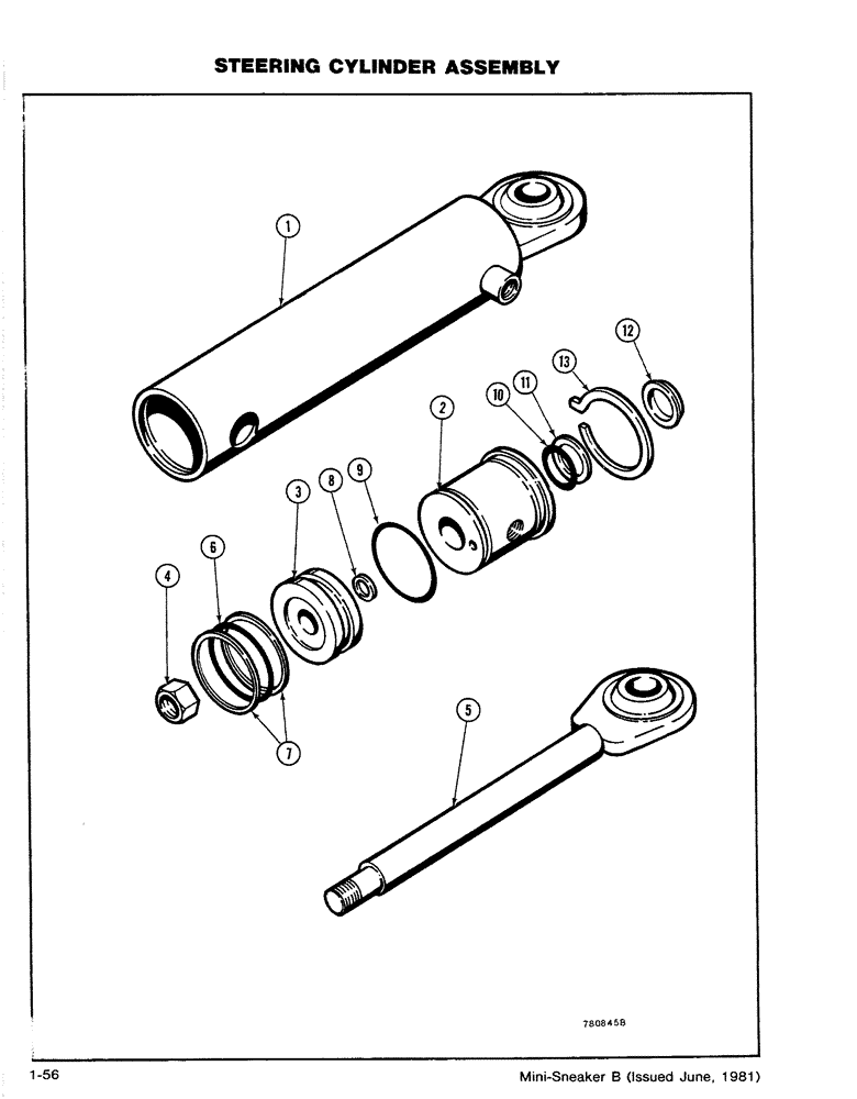 Схема запчастей Case CASE - (1-56) - STEERING CYLINDER ASSEMBLY (05) - STEERING
