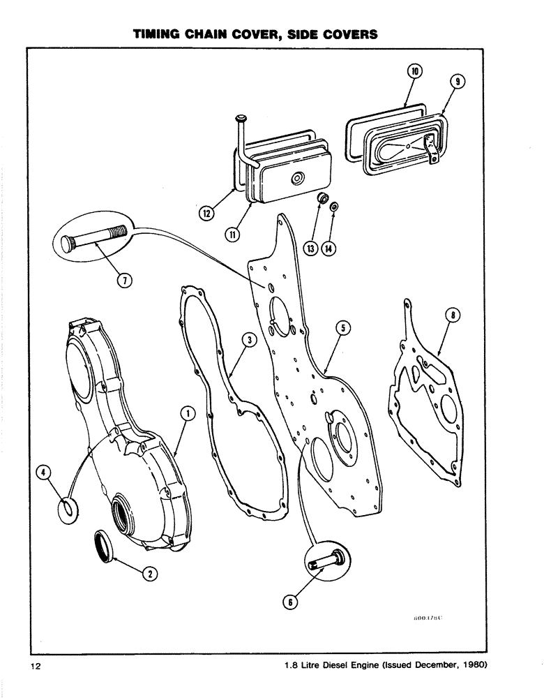 Схема запчастей Case CASE - (12) - TIMING CHAIN COVER, SIDE COVERS (02) - ENGINE