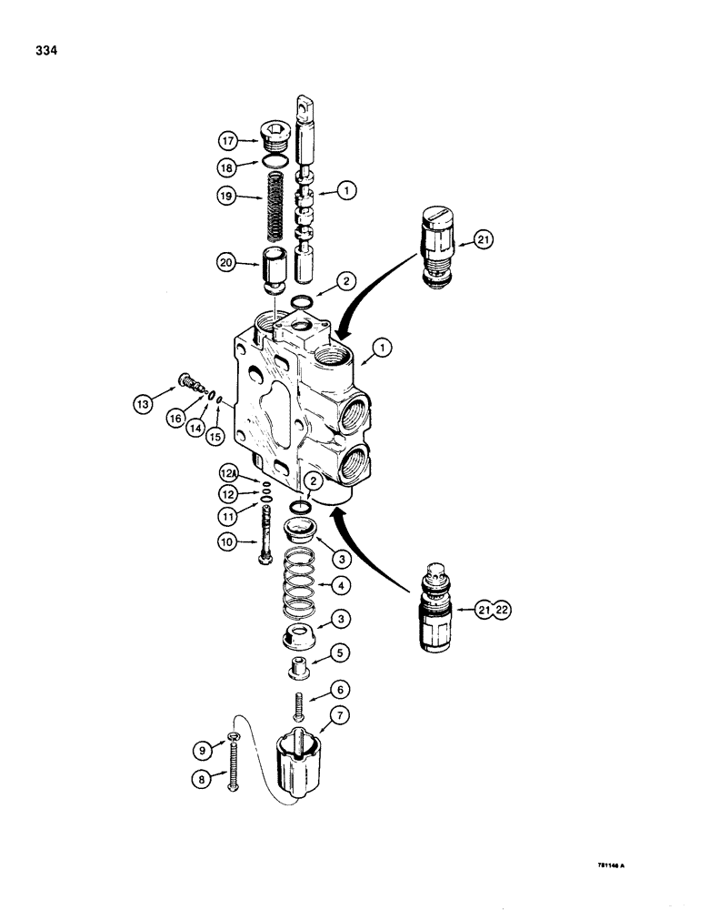 Схема запчастей Case 1155D - (334) - D87085 AND D87076 SECTIONS, RIPPER AND CLAM BUCKET (08) - HYDRAULICS