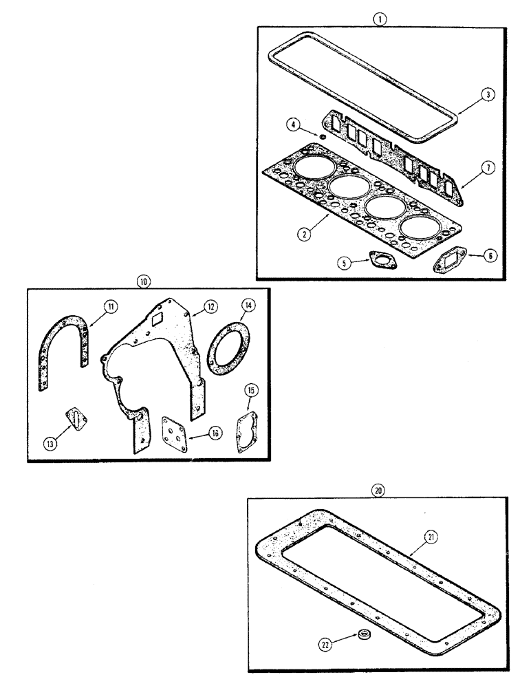 Схема запчастей Case 310G - (018) - ENGINE GASKET KITS, (148B) SPARK IGNITION ENGINE (01) - ENGINE