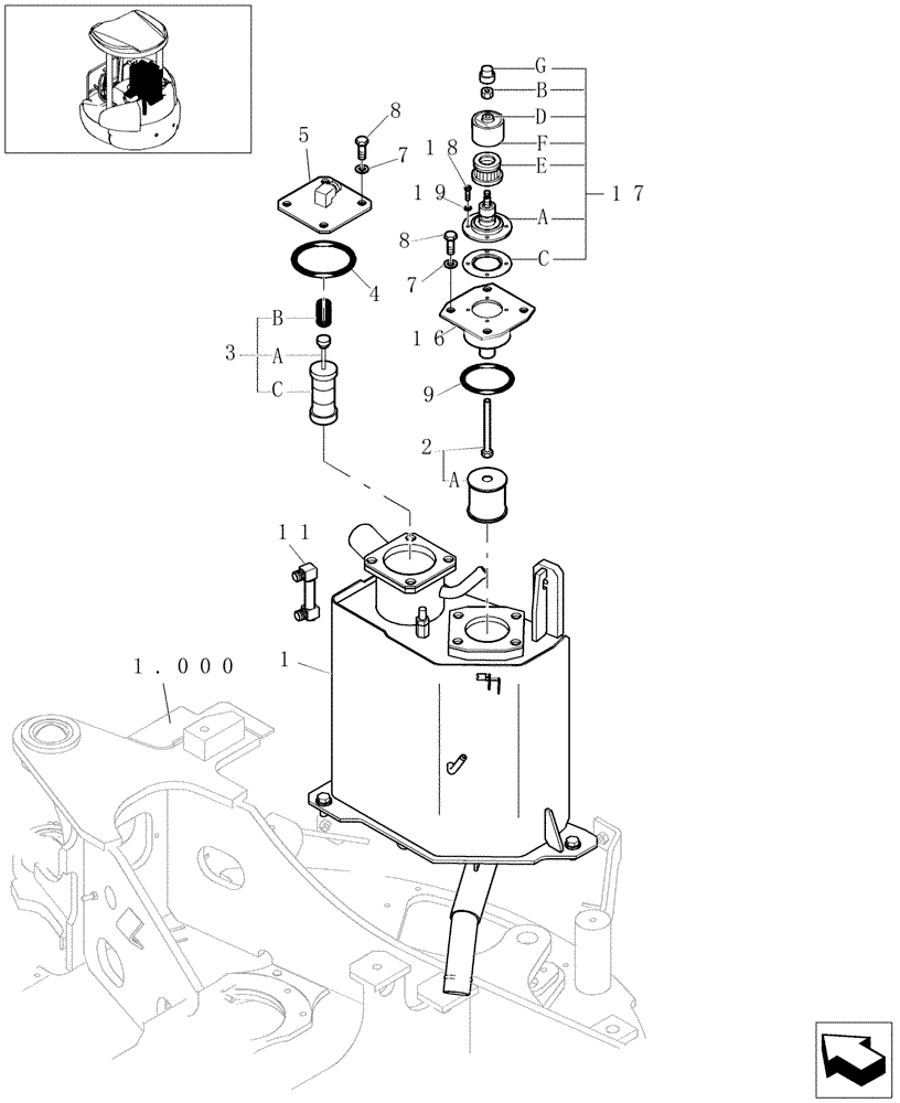 Схема запчастей Case CX20B - (1.020[02]) - OIL TANK (NIBBLER & BREAKER) (35) - HYDRAULIC SYSTEMS
