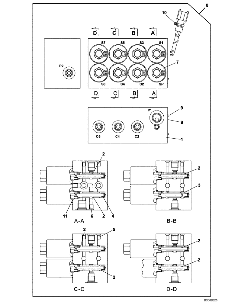Схема запчастей Case CX800 - (08-250-00[01]) - VALVE SOLENOIDE (08) - HYDRAULICS
