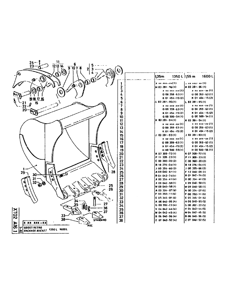 Схема запчастей Case 160CK - (335) - BACKHOE BUCKET (18) - ATTACHMENT ACCESSORIES