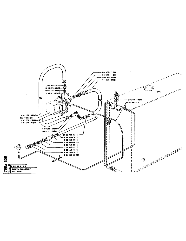 Схема запчастей Case 160CK - (042) - FUEL PUMP (02) - FUEL SYSTEM