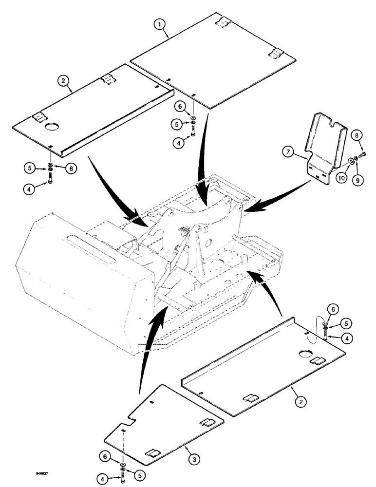 Схема запчастей Case 1187 - (300) - TURNTABLE GUARDS (04) - UNDERCARRIAGE