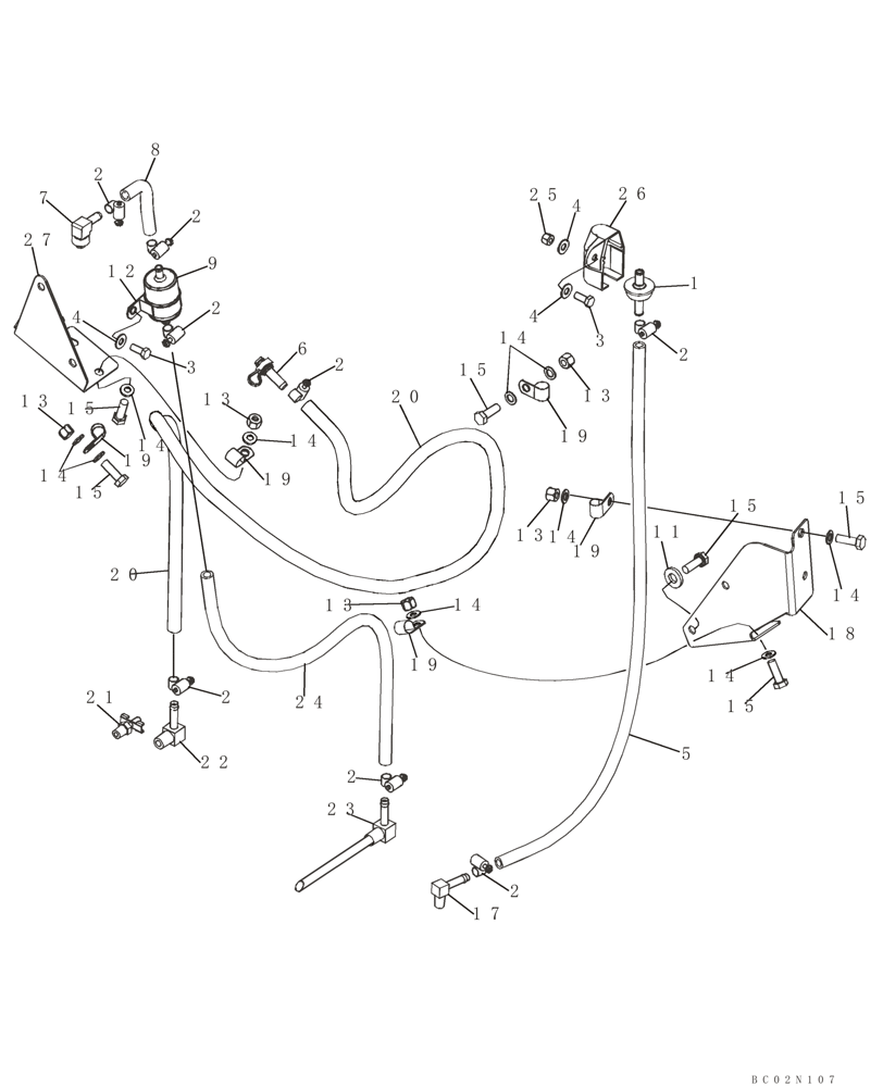 Схема запчастей Case 521D - (03-03) - FUEL LINES - FILTER, IN-LINE FUEL (03) - FUEL SYSTEM