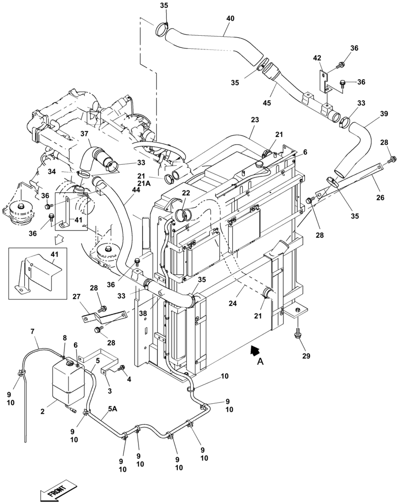 Схема запчастей Case CX350C - (02-004[02]) - ENGINE WATER CIRCUIT (02) - ENGINE