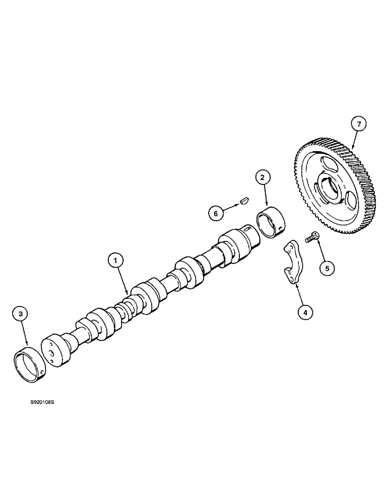 Схема запчастей Case 550E - (2-20) - CAMSHAFT, 4-390 ENGINE, 4T-390 ENGINE (02) - ENGINE