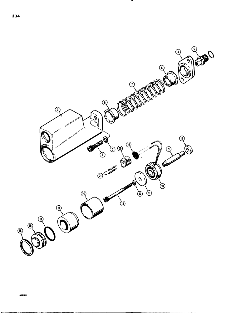 Схема запчастей Case 580C - (334) - HYDRECO LOADER CONTROL VALVE, BUCKET SPOOL DETENT (08) - HYDRAULICS