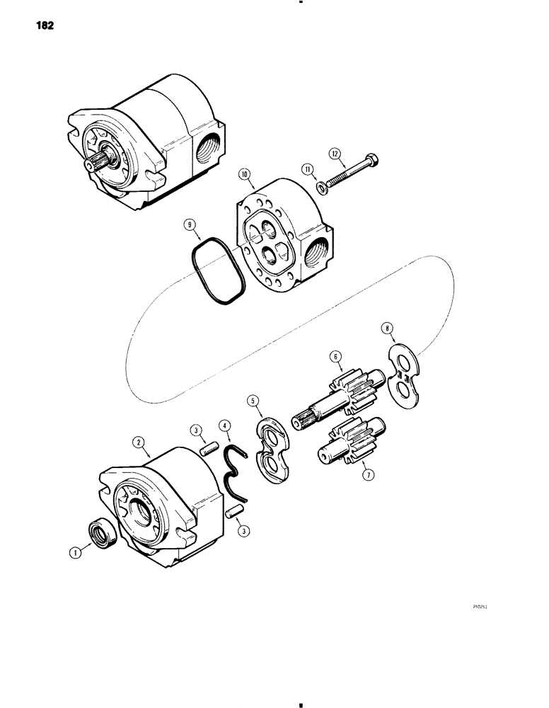 Схема запчастей Case 584C - (182) - D73079 HYDRAULIC PUMP (35) - HYDRAULIC SYSTEMS