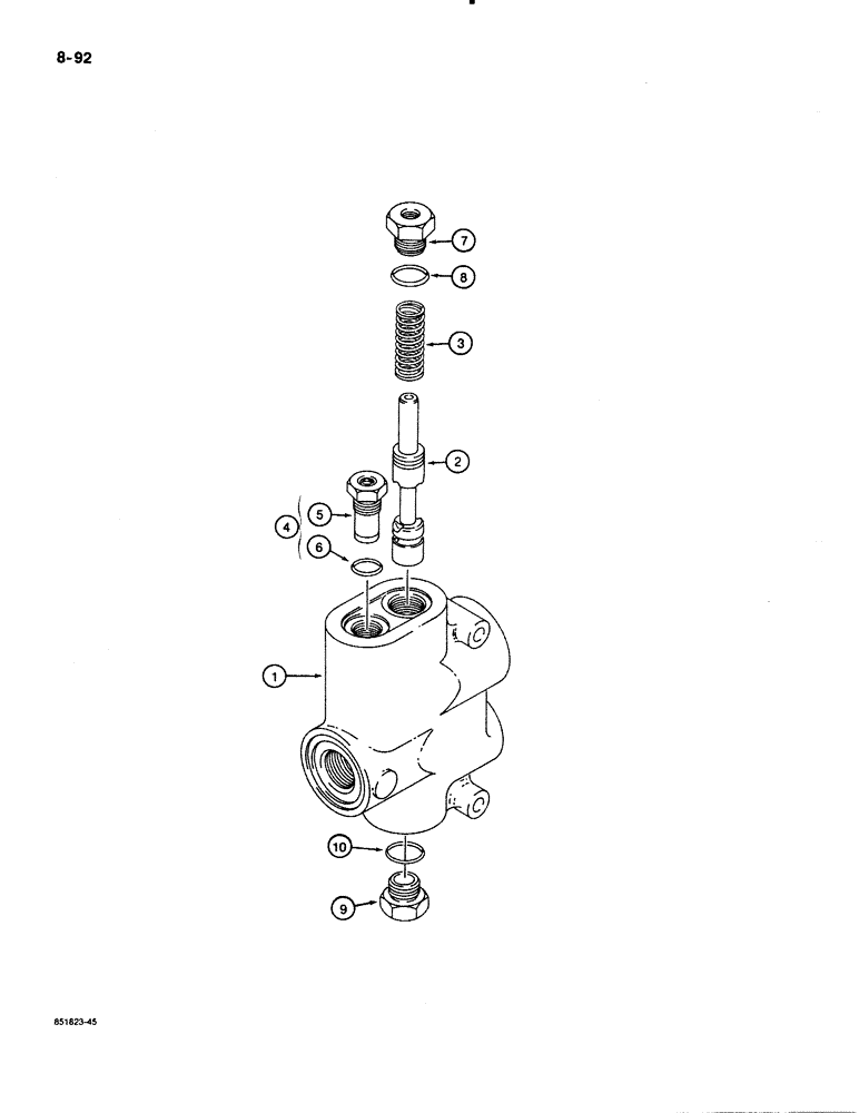 Схема запчастей Case 480E LL - (8-092) - D132476 FLOW CONTROL VALVE (08) - HYDRAULICS