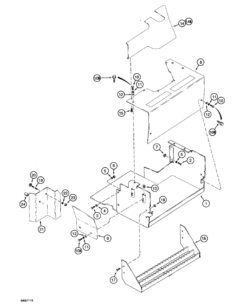 Схема запчастей Case 590 - (9-078) - LOADER VALVE BOX, COVERS AND STEPS (09) - CHASSIS/ATTACHMENTS