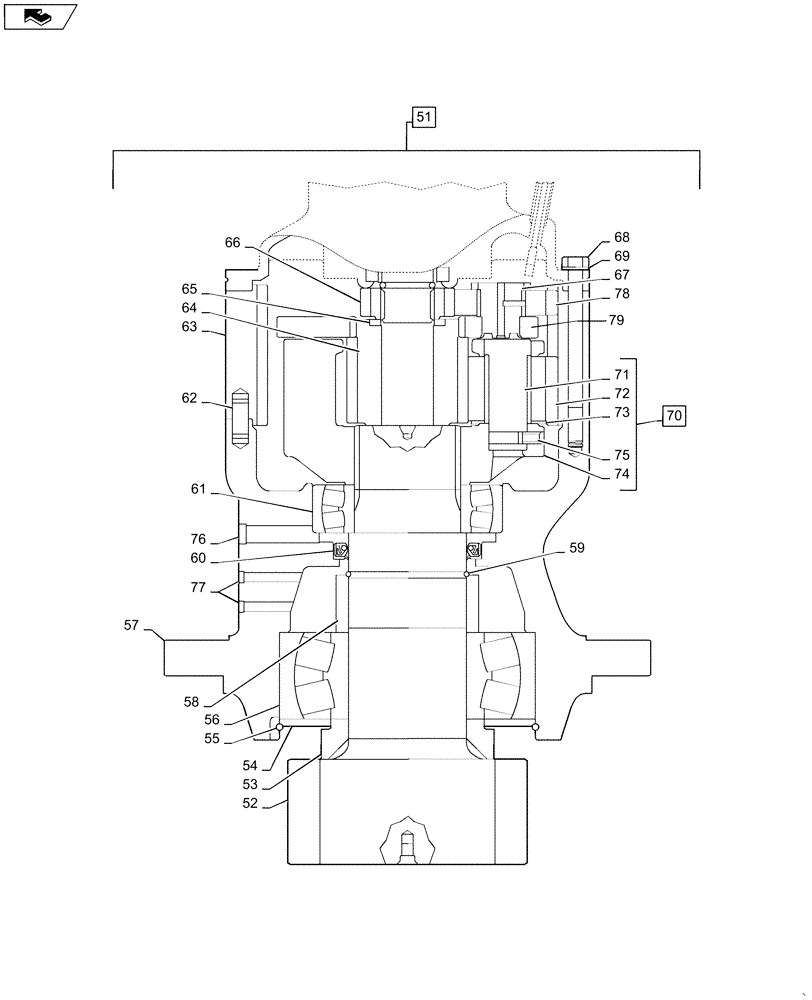 Схема запчастей Case CX225SR - (08-53) - SWING MOTOR (KRC0228) (08) - HYDRAULICS