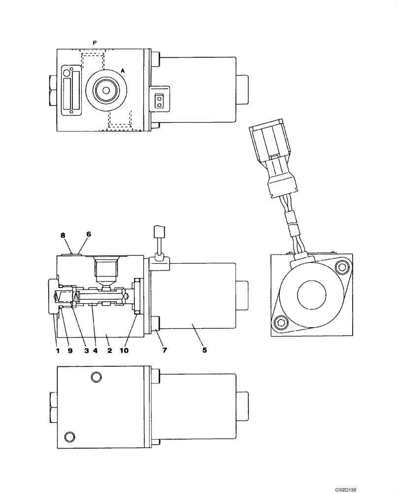 Схема запчастей Case CX75SR - (08-78) - VALVE, SOLENOID (08) - HYDRAULICS