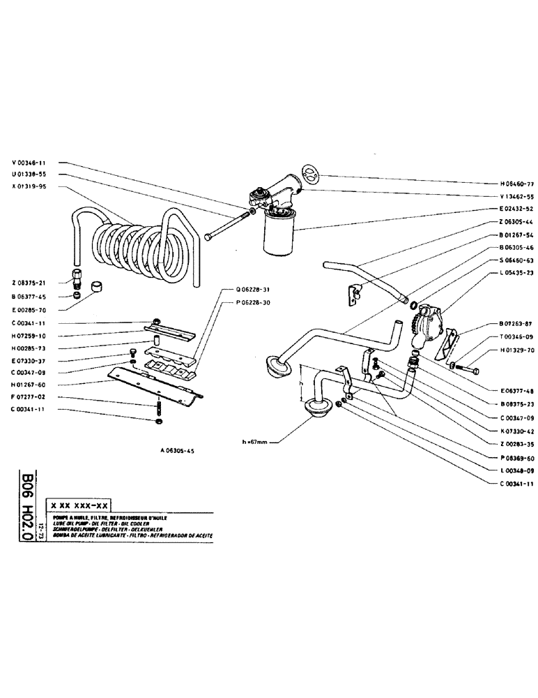 Схема запчастей Case TC45 - (039) - LUBE OIL PUMP - OIL FILTER - OIL COOLER 