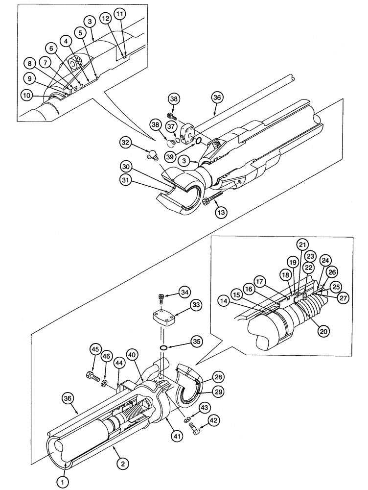 Схема запчастей Case 9050B - (8-156) - ARM CYLINDER (08) - HYDRAULICS