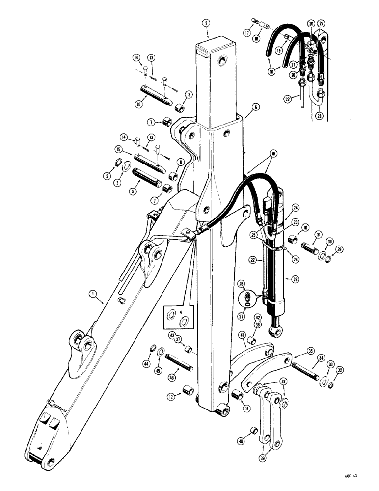 Схема запчастей Case 34 - (048) - EXTENDABLE DIPPER 