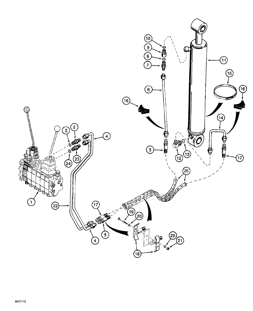 Схема запчастей Case 760 - (08-048) - BACKHOE BOOM CYLINDER HYDRAULIC CIRCUIT (35) - HYDRAULIC SYSTEMS