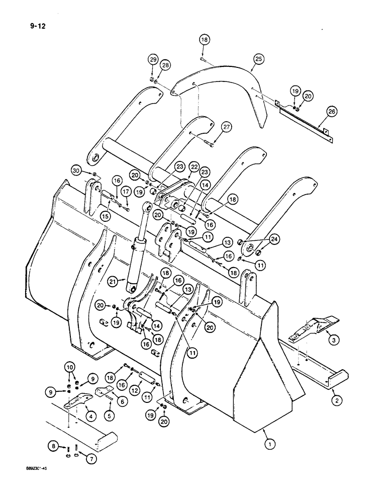 Схема запчастей Case W14C - (9-12) - GRAPPLE BUCKET (09) - CHASSIS/ATTACHMENTS