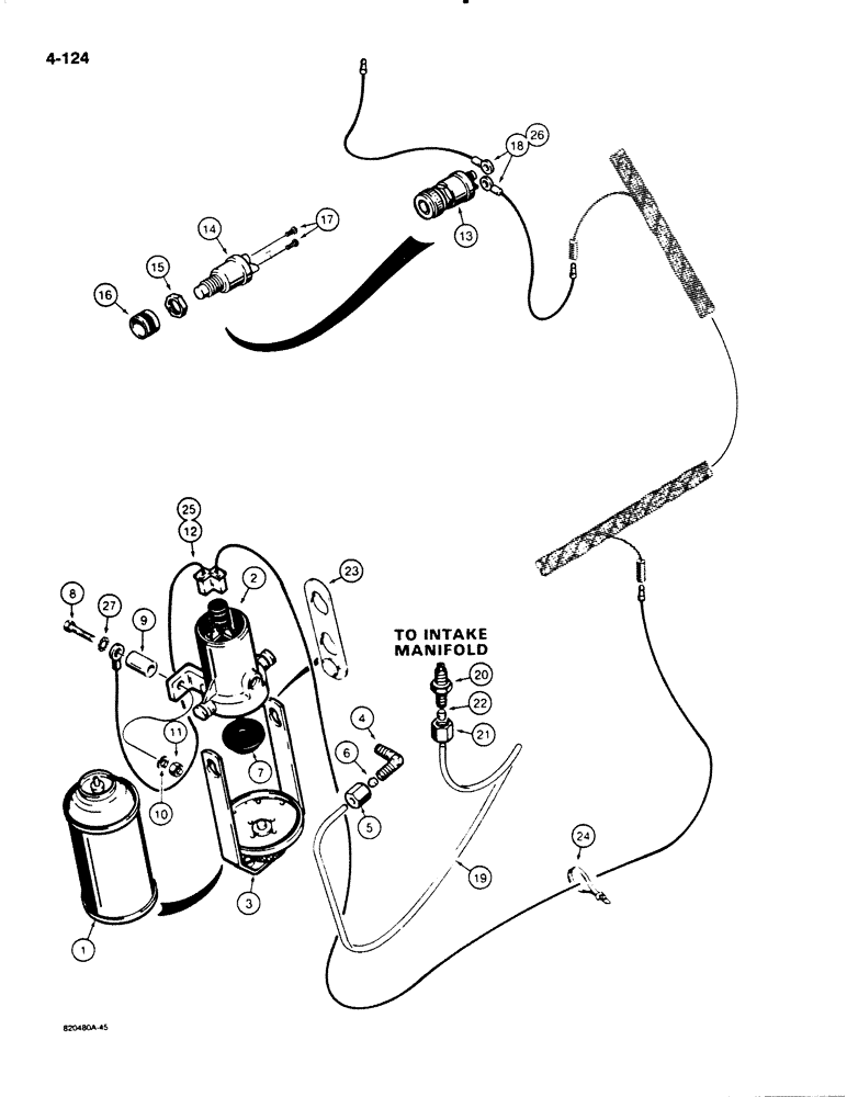 Схема запчастей Case W18B - (4-124) - COLD START SYSTEM (04) - ELECTRICAL SYSTEMS