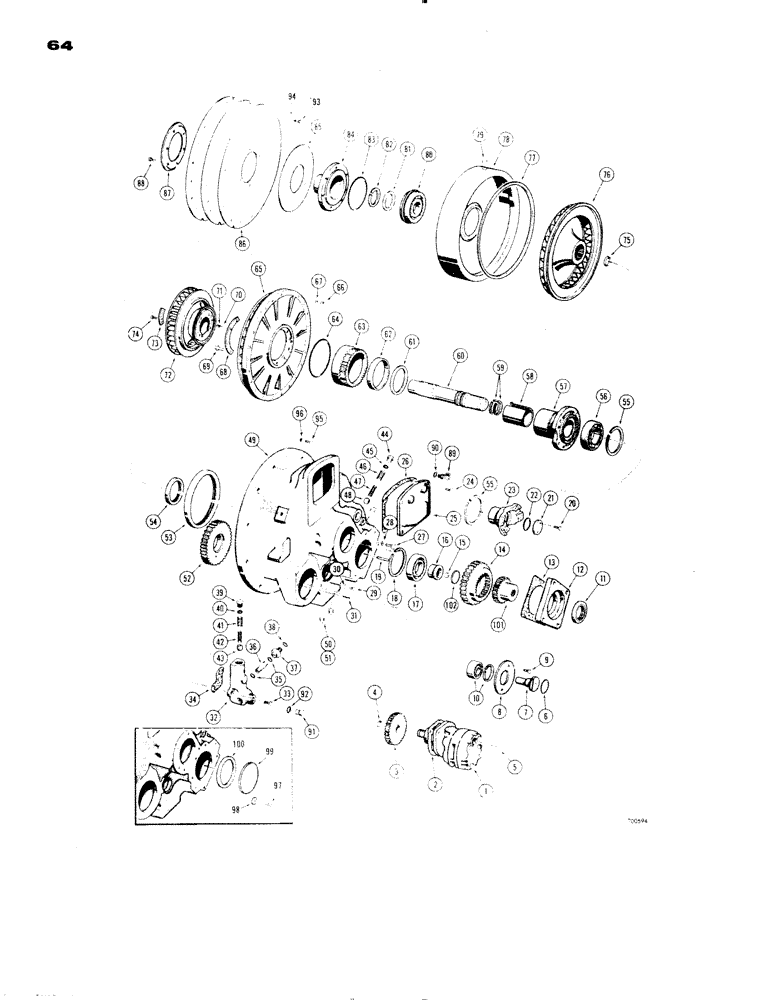 Схема запчастей Case 1150 - (064) - TORQUE CONVERTERS (03) - TRANSMISSION