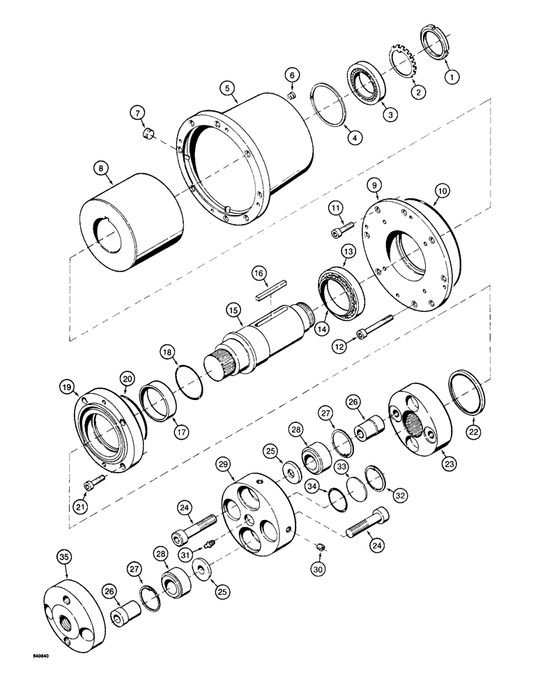 Схема запчастей Case 1187 - (332) - ROTARY CUTTER, CUTTER DRIVE PARTS (05) - UPPERSTRUCTURE CHASSIS