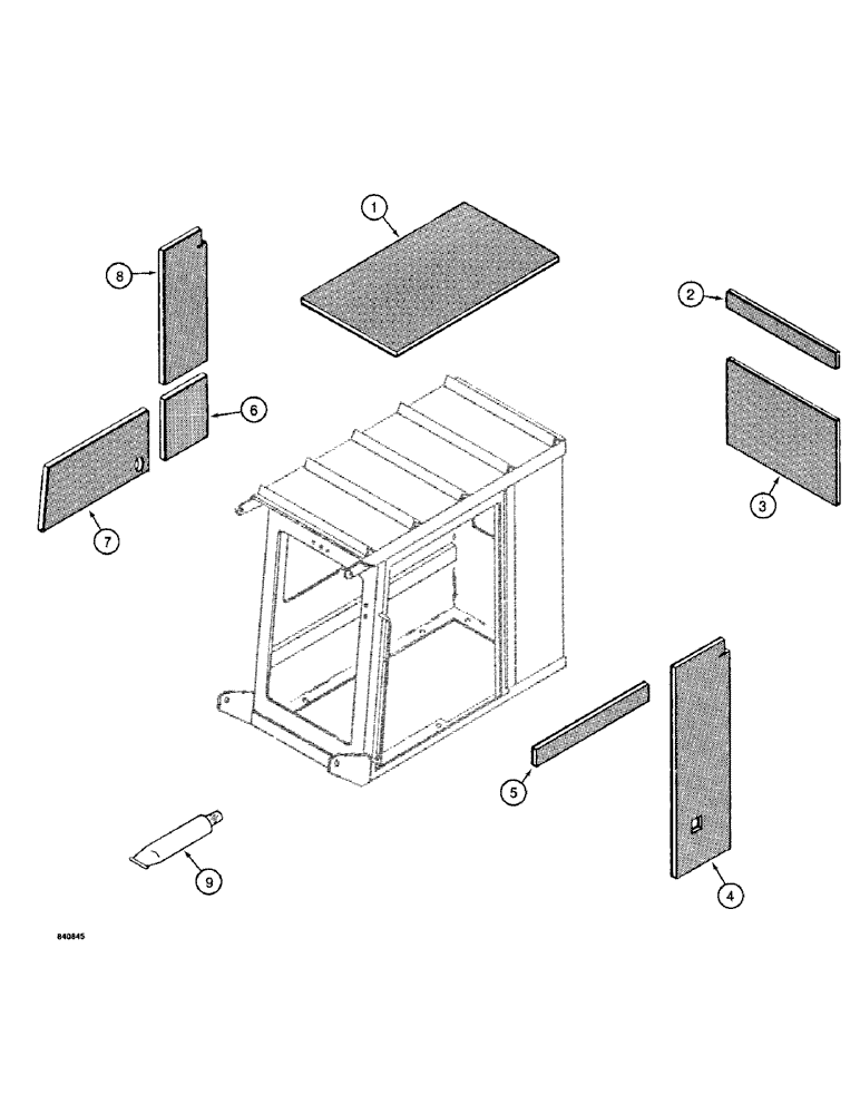 Схема запчастей Case 1187 - (344) - LOGGER CAB INSULATION (05) - UPPERSTRUCTURE CHASSIS