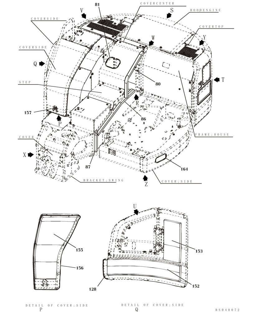 Схема запчастей Case CX80 - (09-14) - SOUNDPROOFING (09) - CHASSIS/ATTACHMENTS
