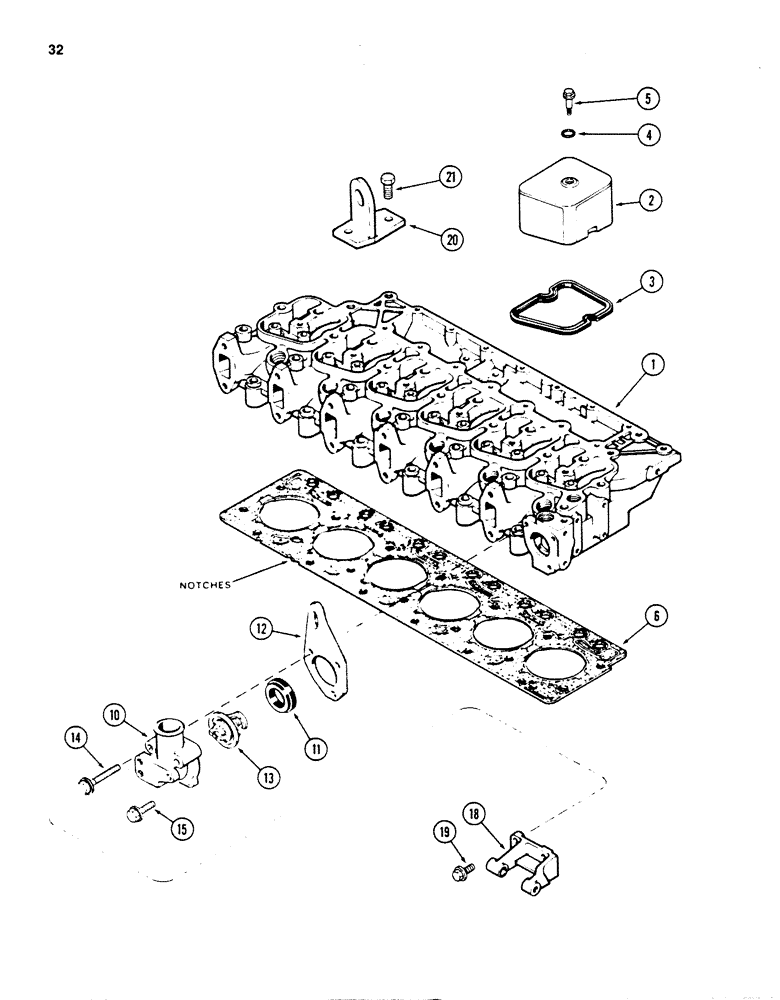 Схема запчастей Case 880D - (032) - CYLINDER HEAD COVERS, 6T-590 DIESEL ENGINE (01) - ENGINE