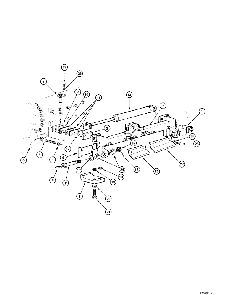 Схема запчастей Case 885 - (09.15[00]) - BLADE - MECHANISM (09) - CHASSIS