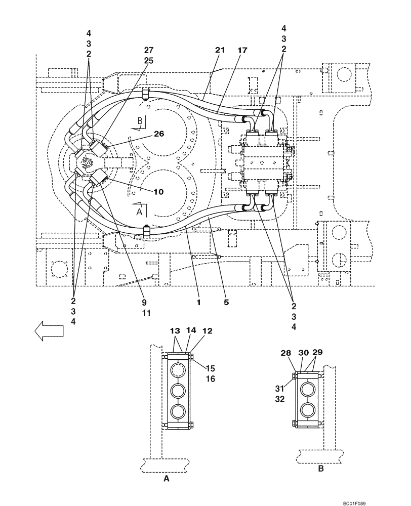 Схема запчастей Case CX800 - (06-07) - HYDRAULICS - TRAVEL (06) - POWER TRAIN
