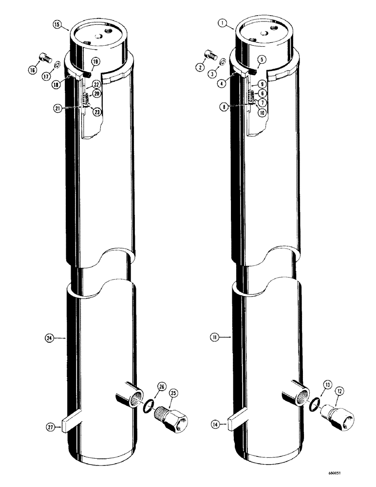 Схема запчастей Case 530 - (58) - 60969 LIFT CYLINDER (35) - HYDRAULIC SYSTEMS
