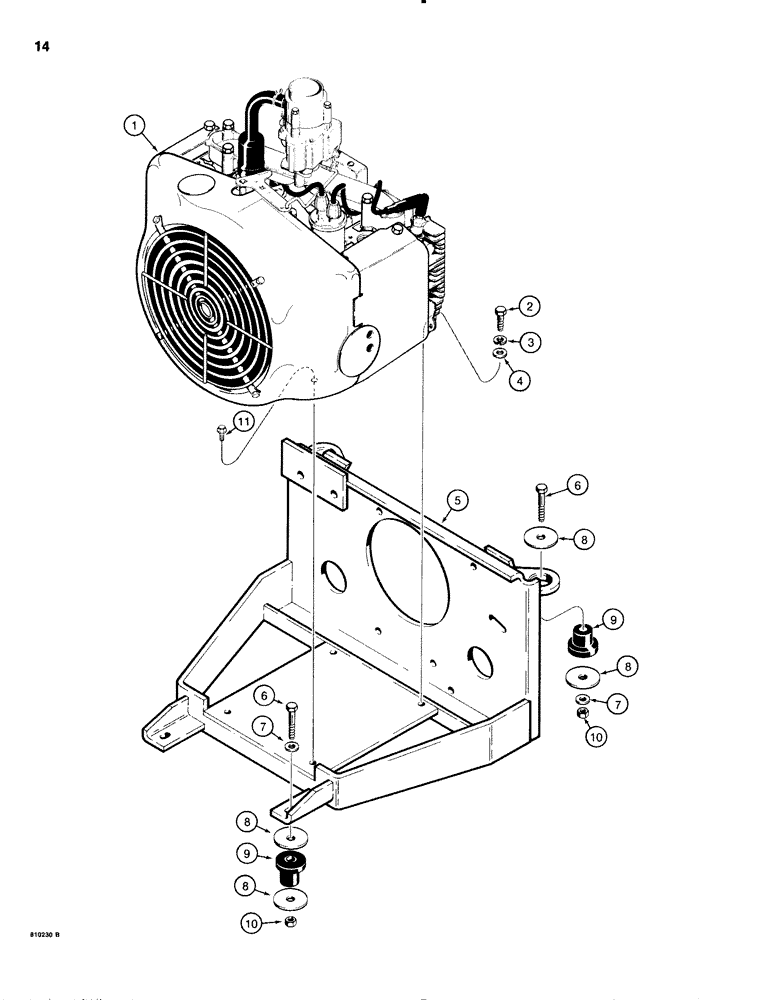 Схема запчастей Case 1816C - (014) - ENGINE MOUNTING (02) - ENGINE